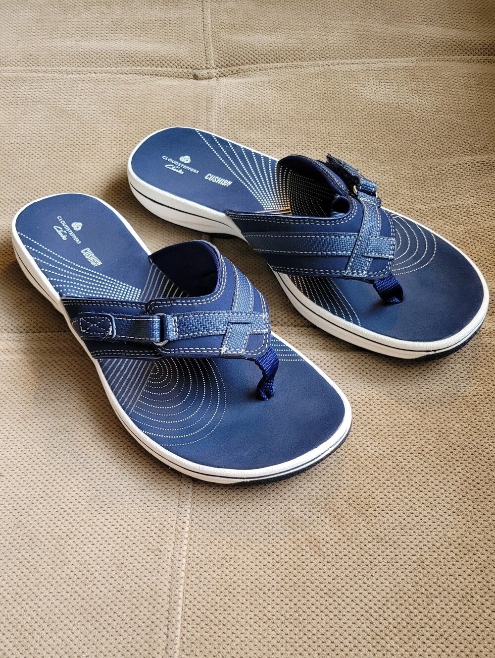 Cloud-steppers By Clarks In Navy Blue, White & Silver Details. - Picture 3 of 5